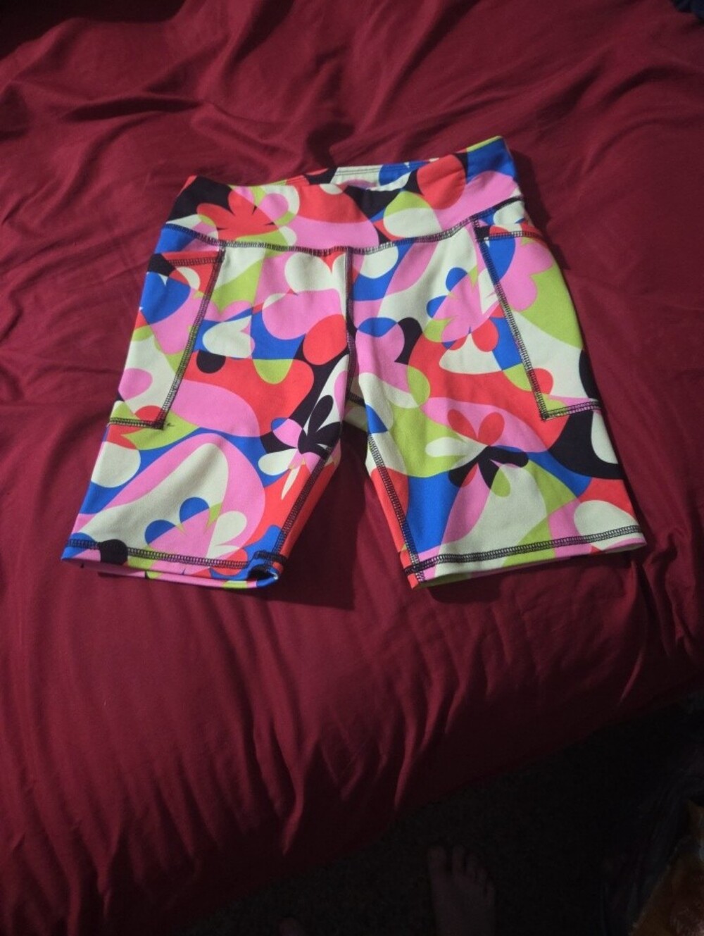 Athletic Works Biker Shorts Girls Floral  Size 10_12